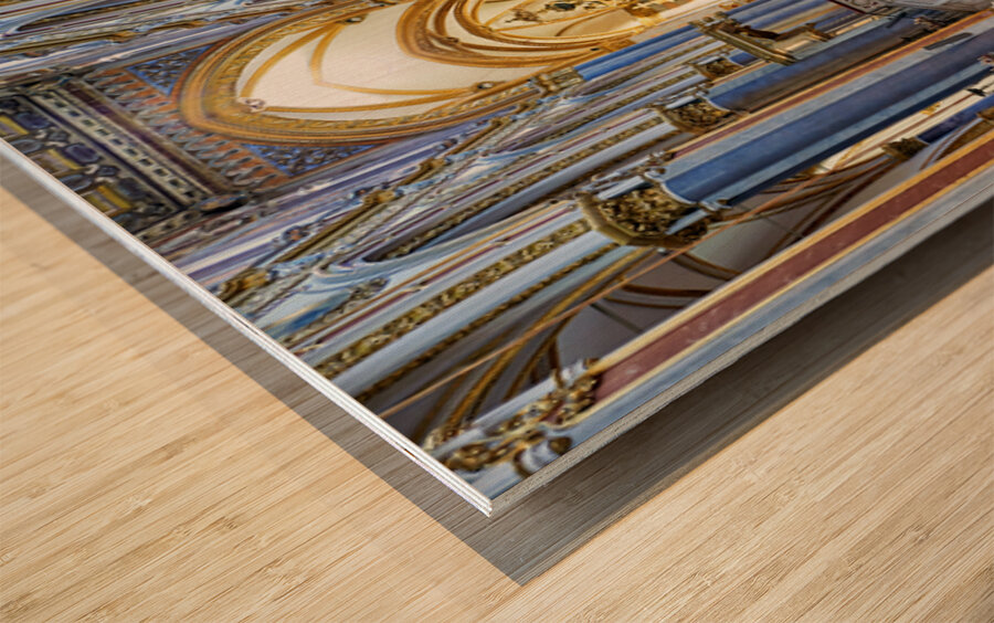 Interior of San Domenico Maggiore church in Naples at midday Wood print