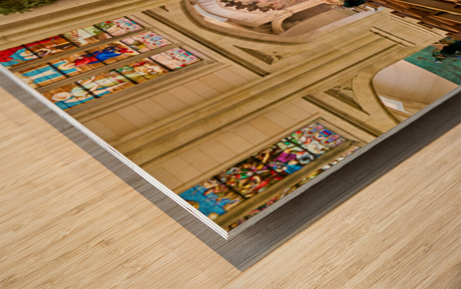 Visitors walk through St Wood print