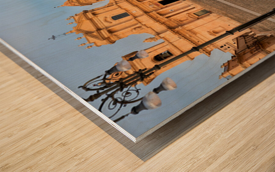 Noto Cathedral stands strong in Sicily under a bright sky Wood print