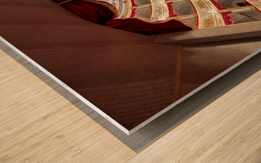 Inside Teatro Tina di Lorenzo in Noto Sicily during a performanc Wood print