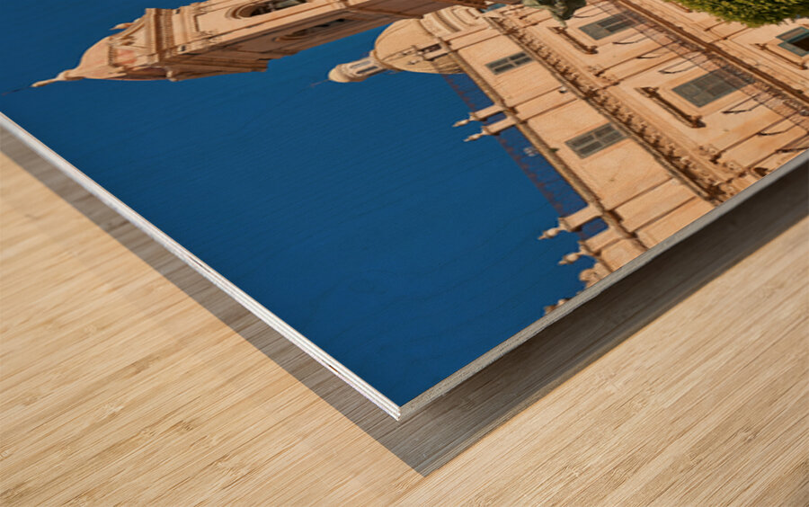 Noto Cathedral stands in the town square of Noto in Sicily Ital Wood print