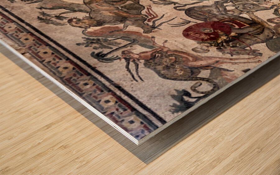 Mosaics of daily life at Villa Romana del Casale Sicily Wood print