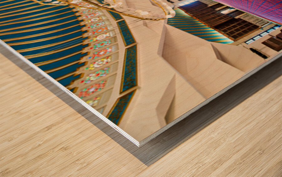 Visit to King Abdullah Mosque in Amman Jordan during prayer time Wood print