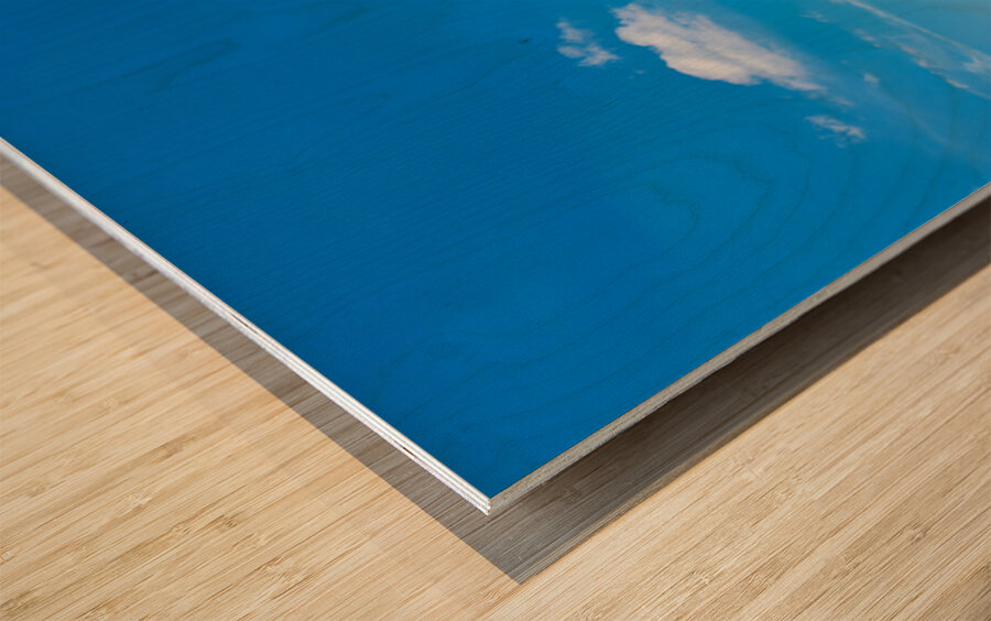 Ruins of the Citadel in Amman with pillars and cloudy sky Wood print