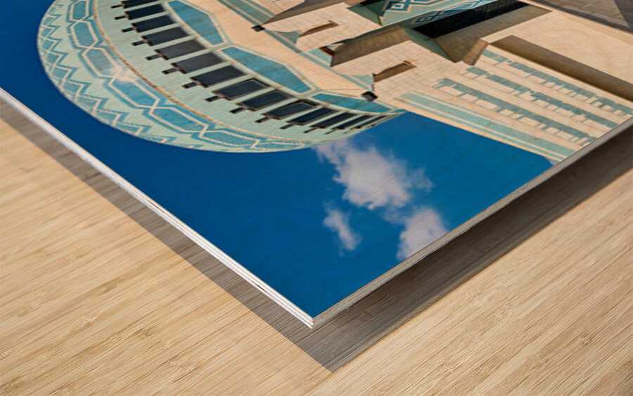 Discover King Abdullah Mosque in Amman Jordan during the day Wood print