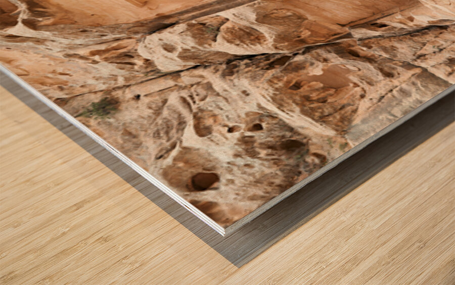 Little Petra site in Jordan shows ancient rock cut architecture Wood print