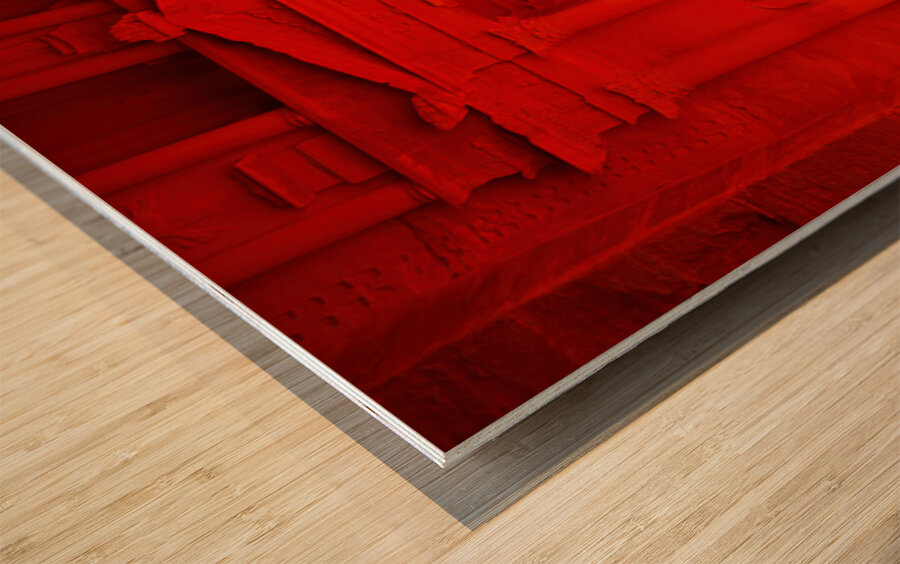 Visit to Petra at night with the Treasury lit by candles Wood print