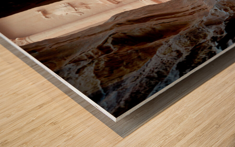 Exploring the al khazneh treasury in petra jordan Wood print