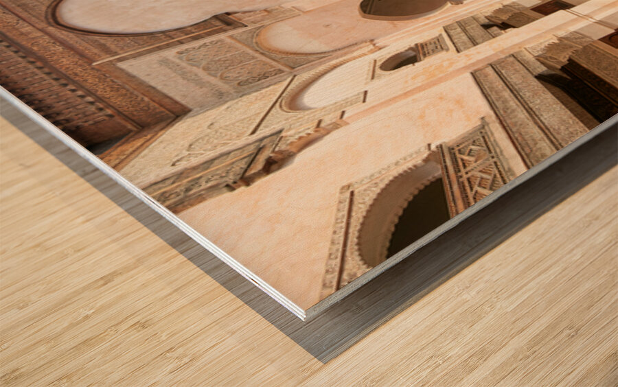 Exploring Al Attarine Madrasa in Fez Morocco during the day Wood print