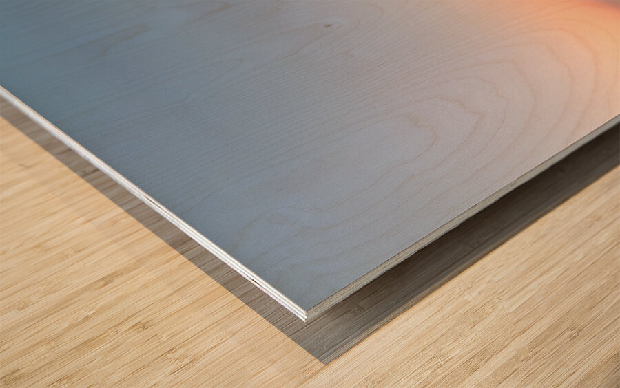 Elevated view of Ruffo castle and Scilla at sunset in Calabria Wood print