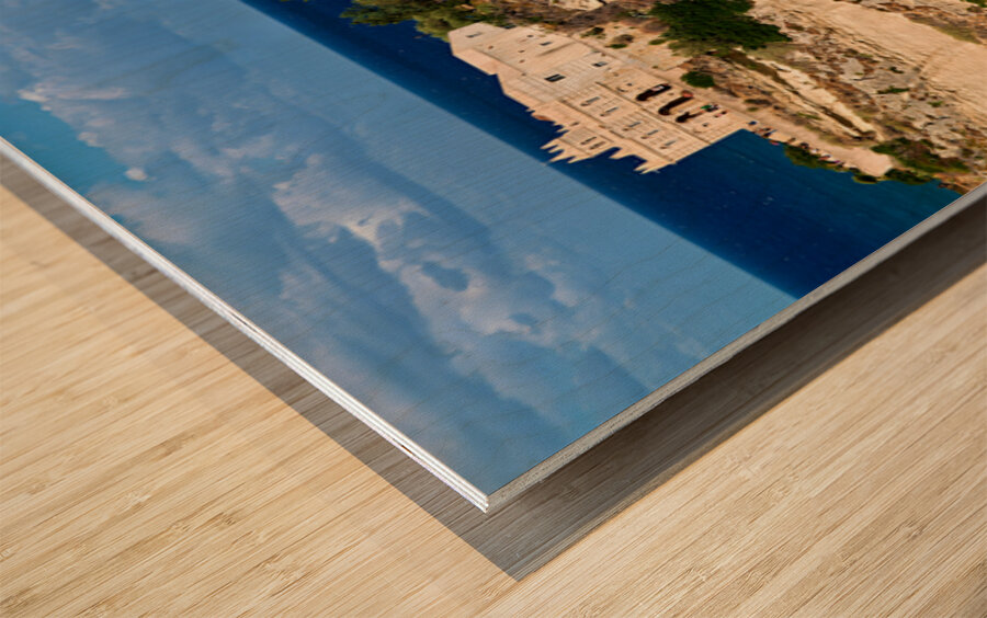 View of Santa Maria dellIsola Monastery in Tropea Calabria Ital Wood print