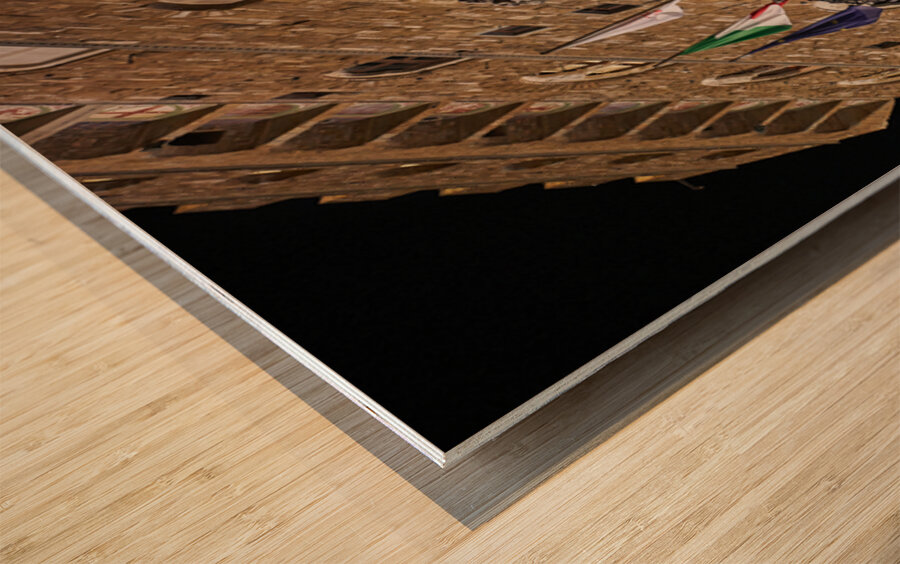 David statue by Michelangelo in Florence Tuscany at night Wood print