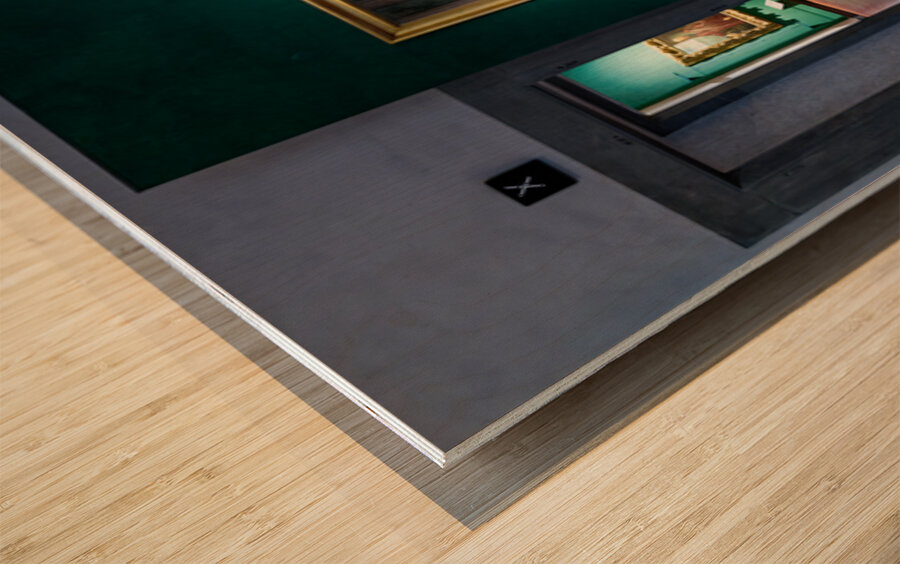 Artwork display in Uffizi Gallery featuring Veroneses Annunciat Wood print