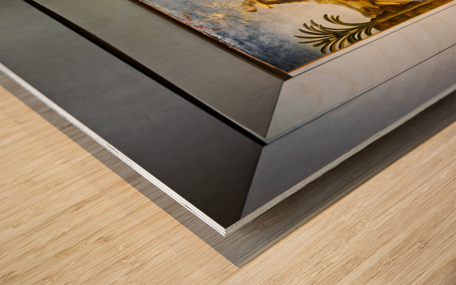 Baptism of Christ by Leonardo da Vinci at Uffizi Gallery Florenc Wood print