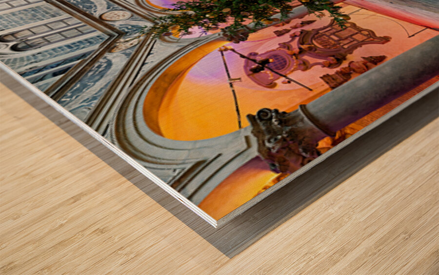 Palazzo Medici Riccardi inner courtyard in Florence Tuscany Ital Wood print