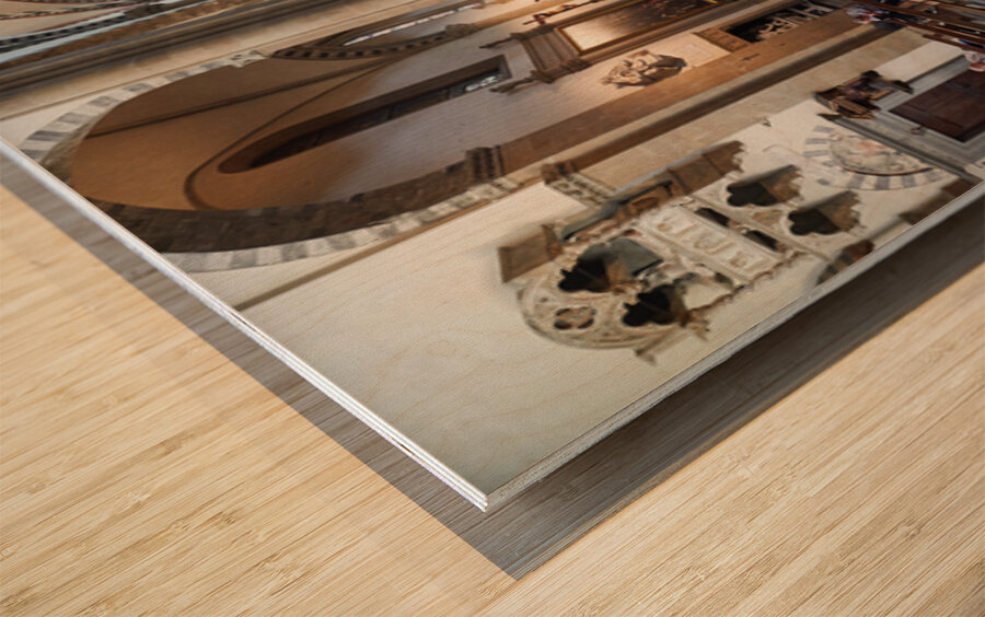 Santa Maria Novella church interior in Florence Tuscany Italy Wood print