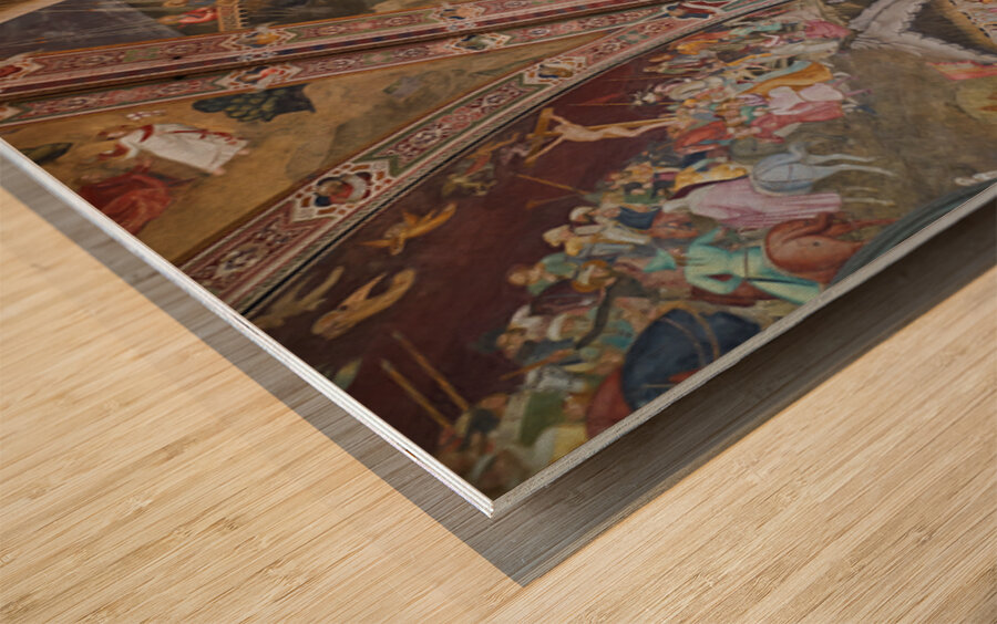 Painting on walls of Santa Maria Novella church in Florence Tusc Wood print