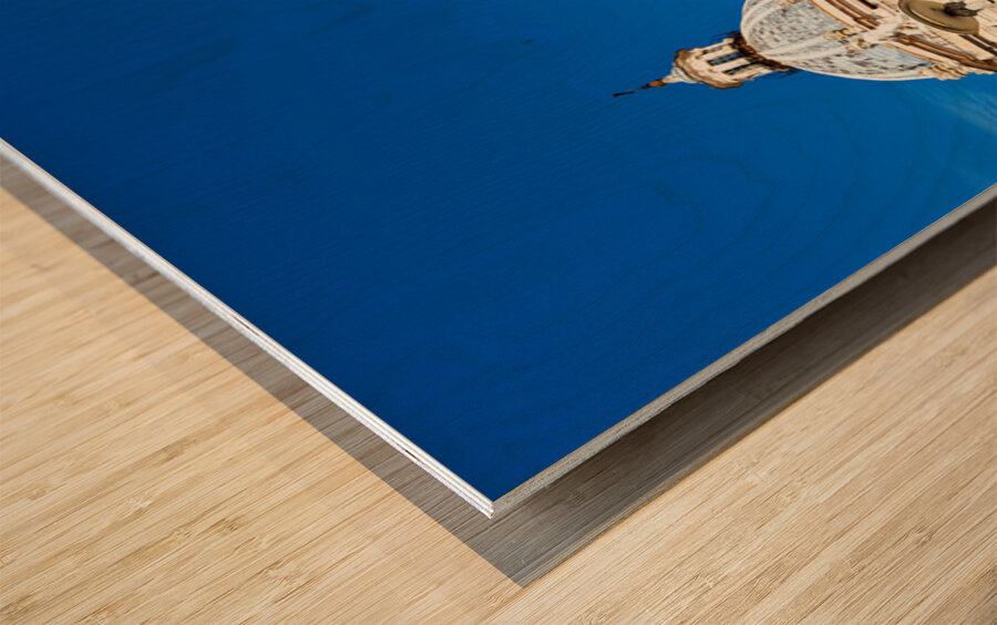 Fountain at Piazza Pretoria in Palermo displays many unique stat Wood print