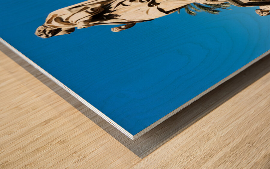 Palermo Cathedral shows statues under clear sky in Sicily Wood print