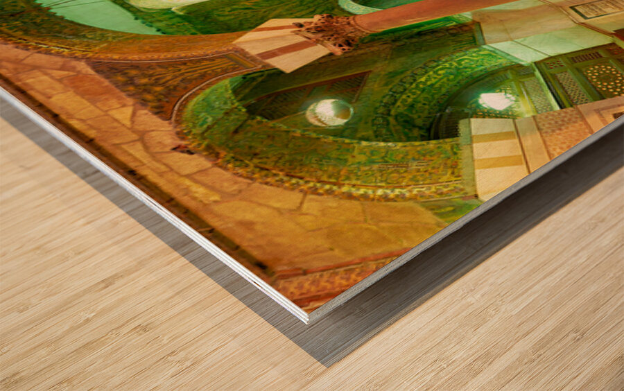 Exploring the Umayyad Mosque in Damascus during evening hours Wood print