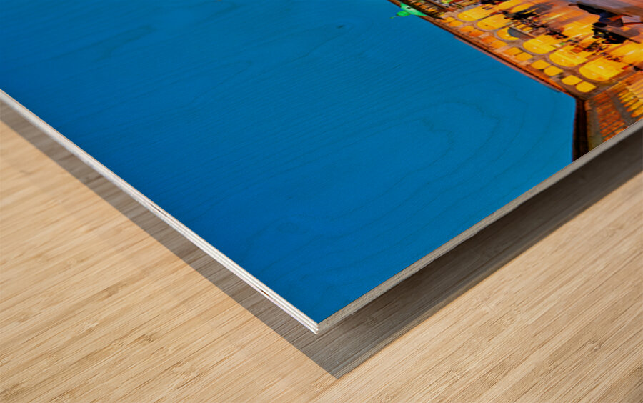 Visitors enjoy evening time at Umayyad Mosque in Damascus Syria Wood print