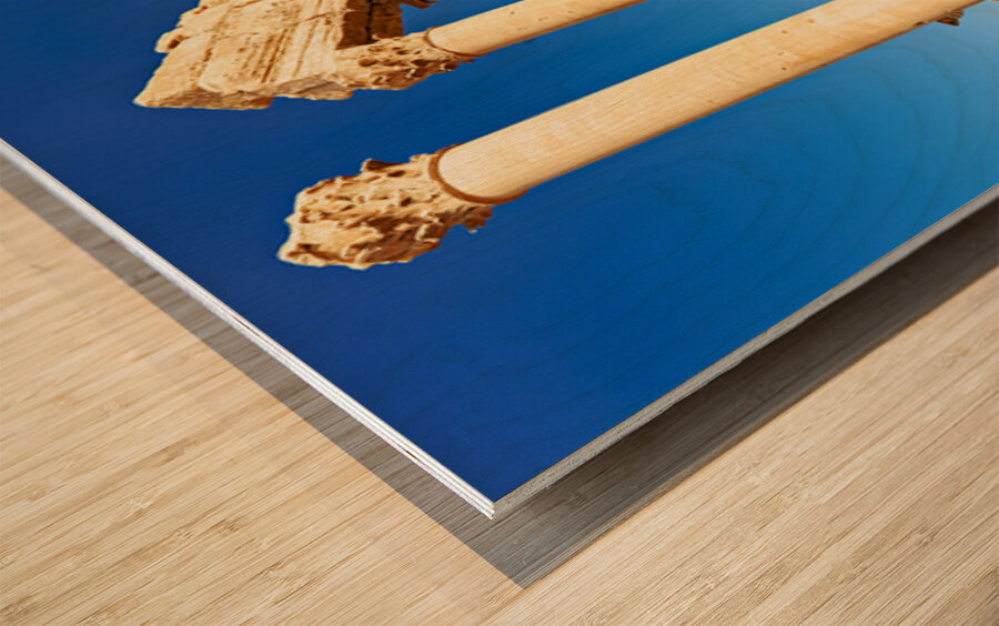 Exploring the ruins of the Temple of Bel in Palmyra Syria Wood print