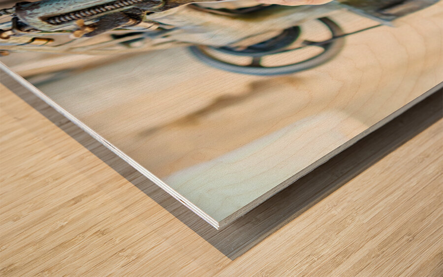 Shoemaker working in Aleppo souq in Syria Wood print