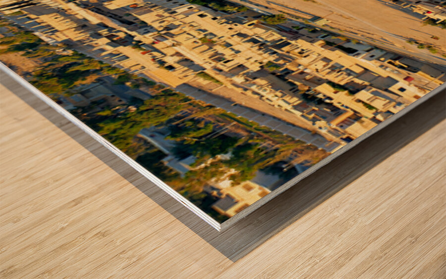 Aerial view shows Palmyra new city in Syria from above Impression sur bois