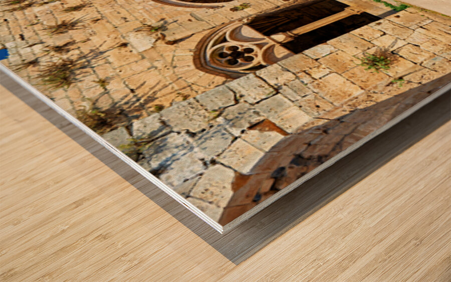 Exploring Krak des Chevaliers crusader castle in Syria Wood print