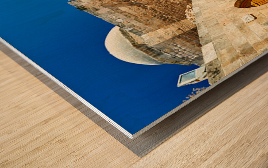 Explore the ancient paths leading up to Aleppo Citadel in Syria Wood print