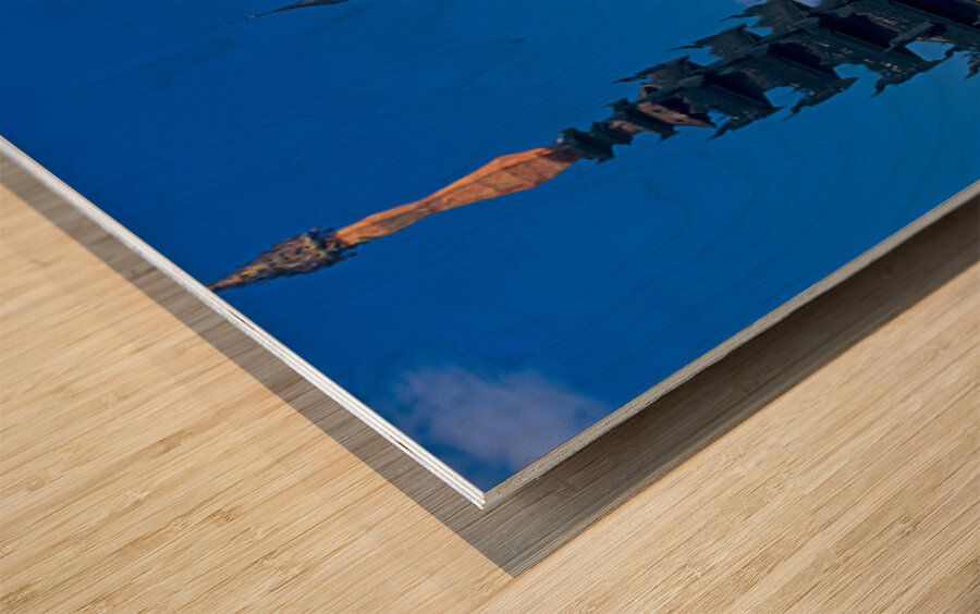 Visit to Shwezigon Paya in Bagan Myanmar on a clear day Wood print