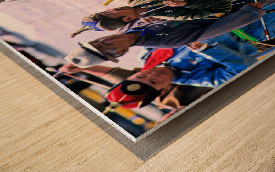 Archery competition during Naadam festival in Ulaanbaatar Mongo Wood print