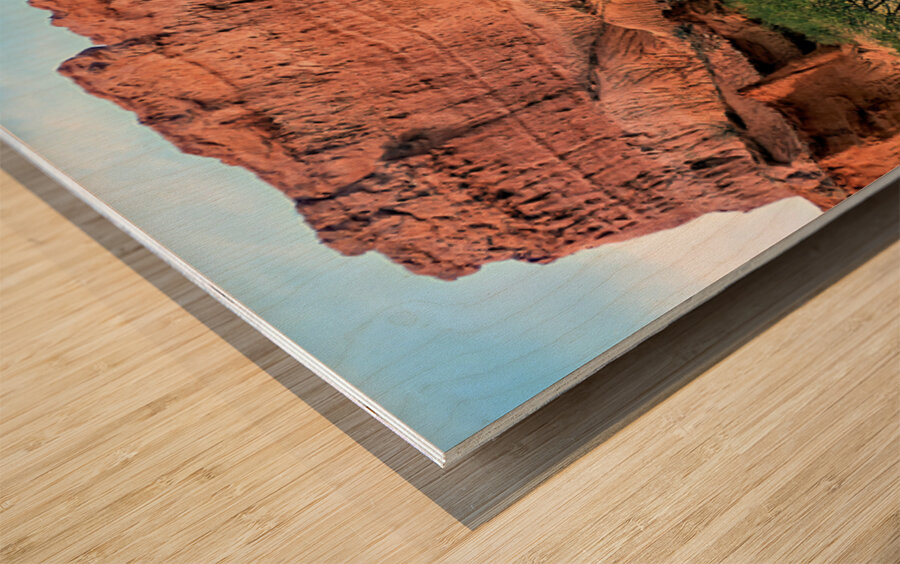 Eroded red rock formations in Quebrada de las Conchas near Cafay Wood print