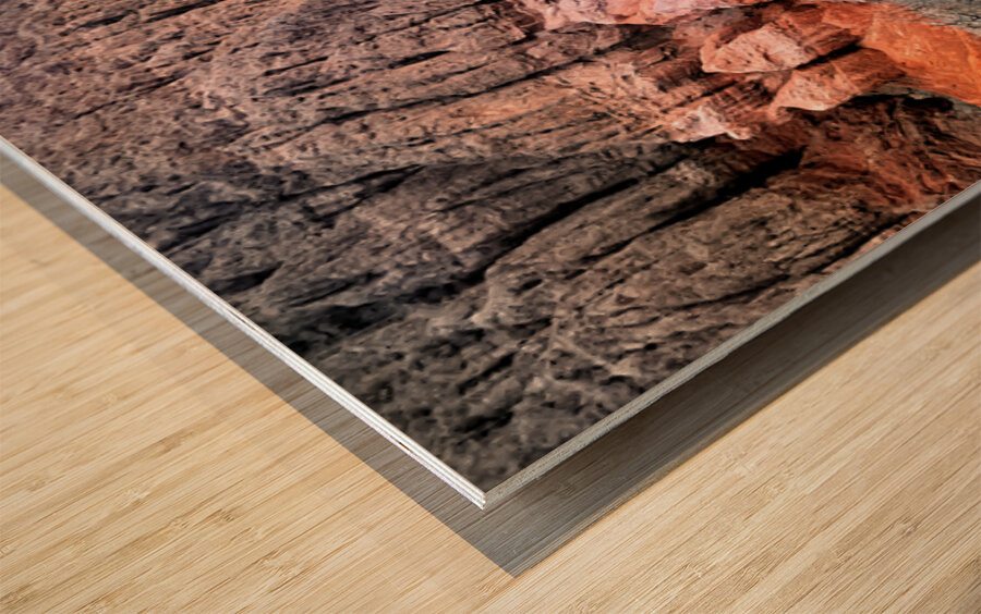 Colorful eroded rock formations in Quebrada de las Conchas Arge Wood print