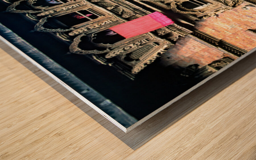 Kumari goddess house in Kathmandu shows architecture and daily l Wood print