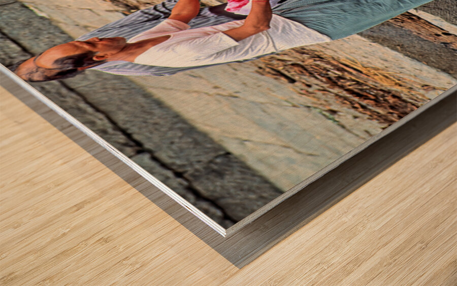 Cremation ceremony in Pashupatinath Kathmandu Nepal Wood print