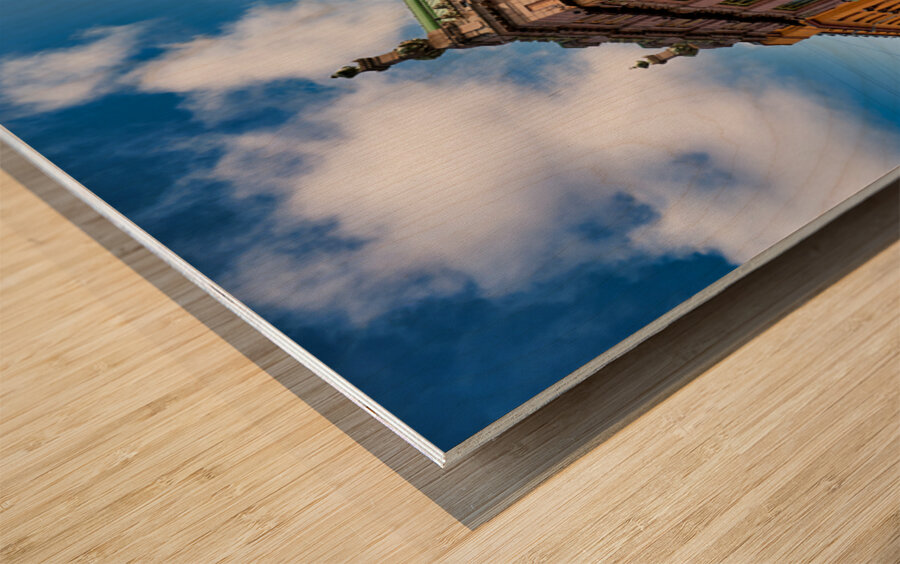 Popular location on Nevsky Prospekt in Saint Petersburg Wood print