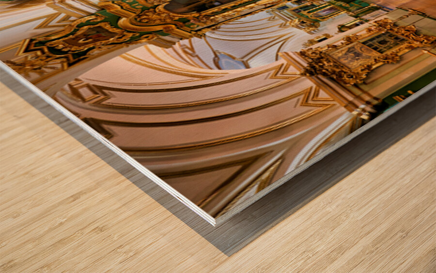 St. Nicholas Naval Cathedral interior in St. Petersburg Impression sur bois