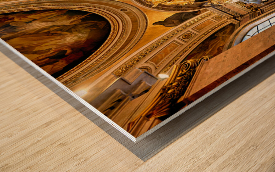 Visitors admire St. Isaacs Cathedral in Saint Petersburg Wood print