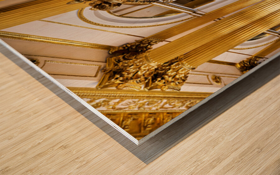 Golden candelabrum in the Winter Palace Hermitage Museum Wood print