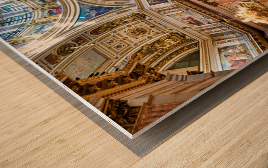 Visitors explore St. Isaacs Cathedral in St. Petersburg Wood print