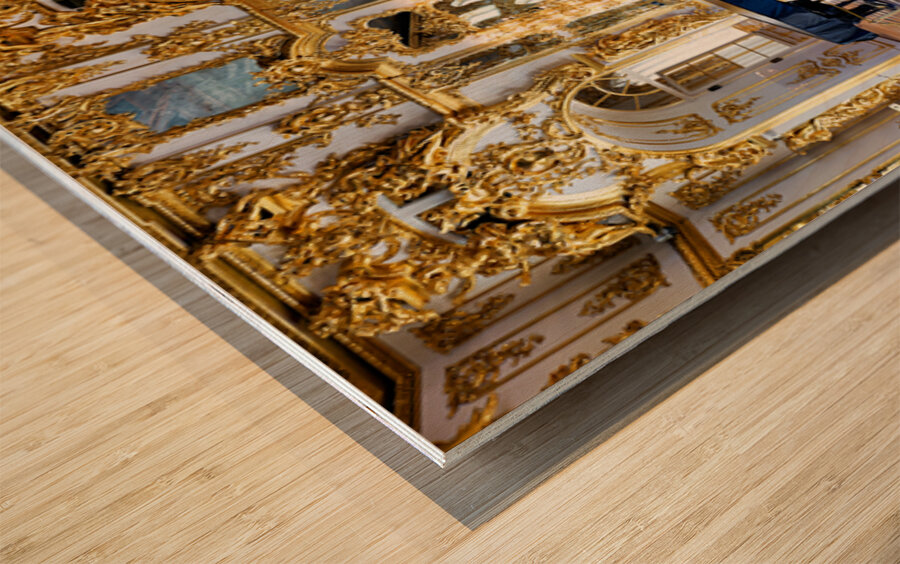 People walk through Catherine Palace in Pushkin St Wood print