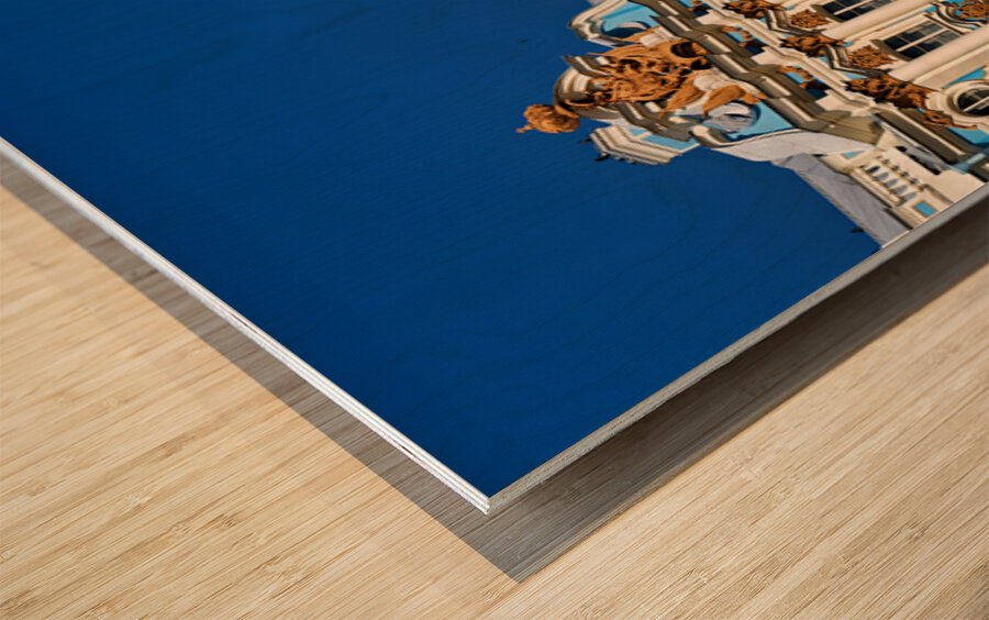 Catherine Palace in Saint Petersburg with blue facade and garden Wood print