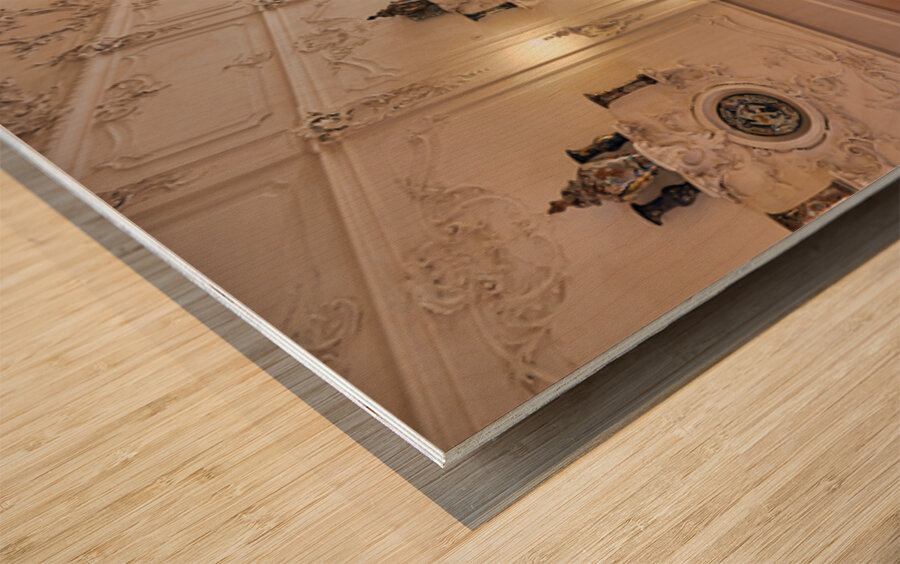 Visitors admire Catherine Palaces interior in St. Pete Wood print