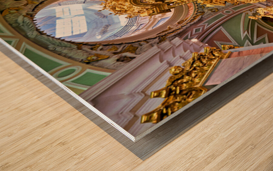 Golden altar inside Peter and Paul Cathedral in St. Petersburg Wood print