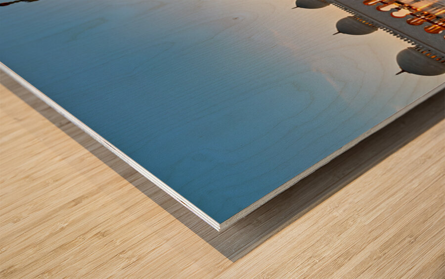 Exploring Sheikh Zayed Grand Mosque in Abu Dhabi at dusk Wood print