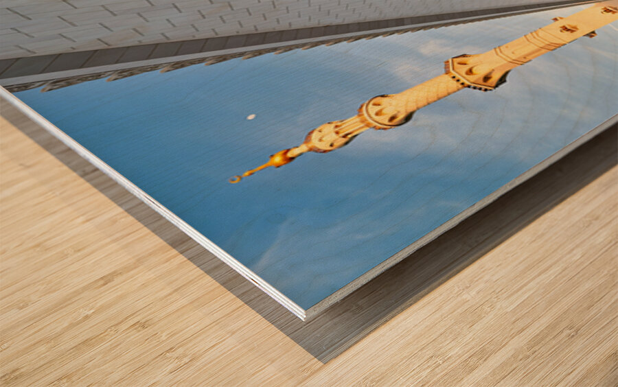 Visit to Sheikh Zayed Grand Mosque in Abu Dhabi at sunset Impression sur bois