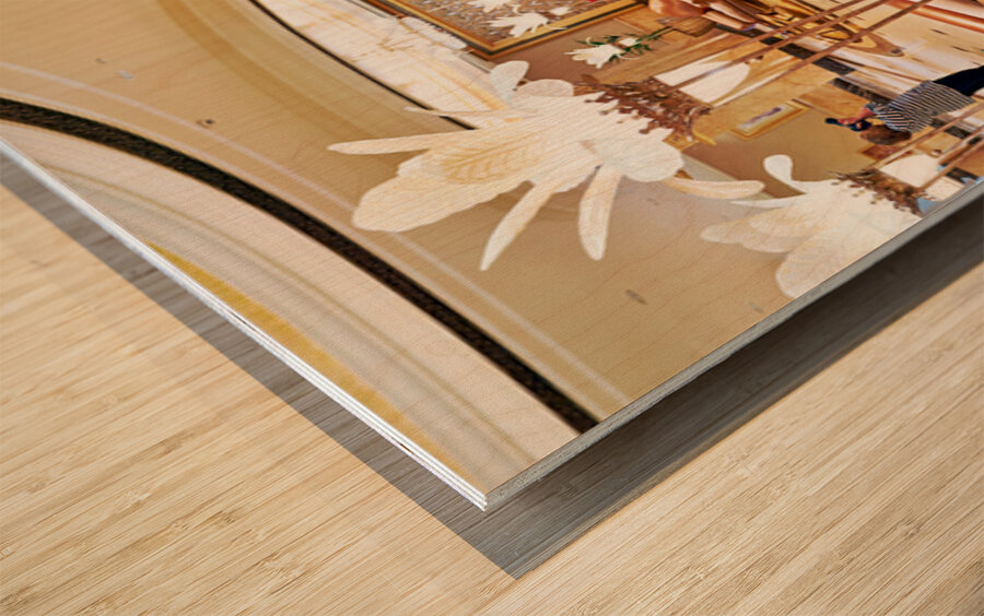 Details of the Abu Dhabi Emirates Palace Hotel lobby area Wood print