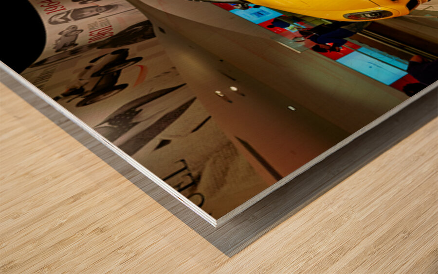 Ferrari showcase at Ferrari World amusement park in Abu Dhabi Wood print