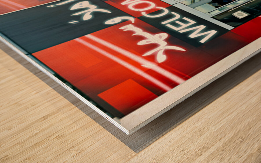 Welcome to Ferrari World in Abu Dhabi amusement park Wood print